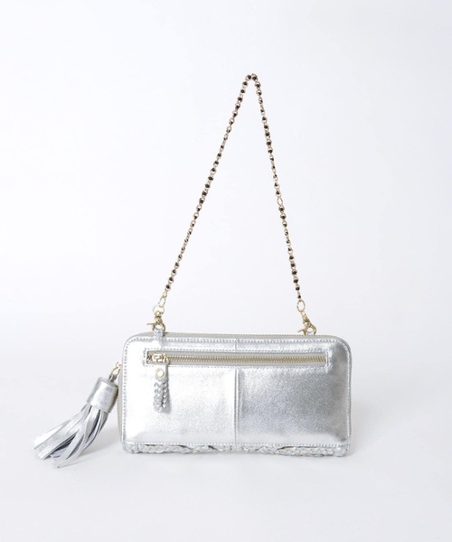 Three Four Time(スリーフォータイム)の「ラムクサリ編みウォレットBAG(財布・レディース・ライトブルー/シルバー/ライトパープル・FREE)」の15枚目の写真