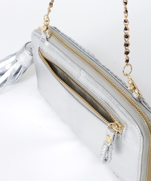 Three Four Time(スリーフォータイム)の「ラムクサリ編みウォレットBAG(財布・レディース・ライトブルー/シルバー/ライトパープル・FREE)」の17枚目の写真