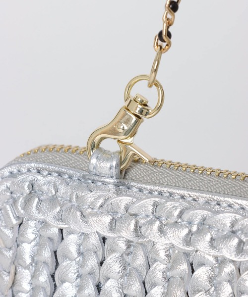 Three Four Time(スリーフォータイム)の「ラムクサリ編みウォレットBAG(財布・レディース・ライトブルー/シルバー/ライトパープル・FREE)」の20枚目の写真
