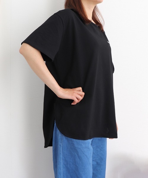 Miniministore(ミニミニストア)の「ロングtシャツ レディース 韓国 ロゴT(Tシャツ/カットソー・レディース・ホワイト/ダークグレー/ブラック・L/XXL/XL/M)」の15枚目の写真
