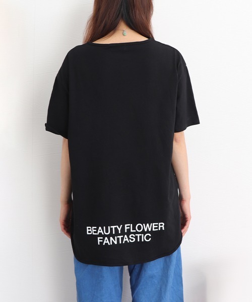 Miniministore(ミニミニストア)の「ロングtシャツ レディース 韓国 ロゴT(Tシャツ/カットソー・レディース・ホワイト/ダークグレー/ブラック・L/XXL/XL/M)」の16枚目の写真