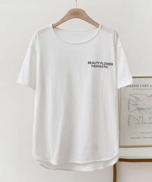 Miniministore(ミニミニストア)の「ロングtシャツ レディース 韓国 ロゴT(Tシャツ/カットソー・レディース・ホワイト/ダークグレー/ブラック・L/XXL/XL/M)」の18枚目の写真