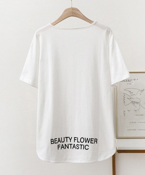 Miniministore(ミニミニストア)の「ロングtシャツ レディース 韓国 ロゴT(Tシャツ/カットソー・レディース・ホワイト/ダークグレー/ブラック・L/XXL/XL/M)」の19枚目の写真