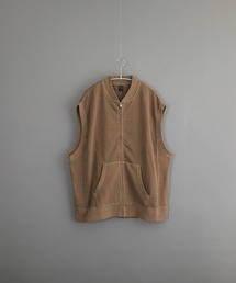 ピグメント加工 裏毛スウェット ビッグシルエット ZIP ベスト