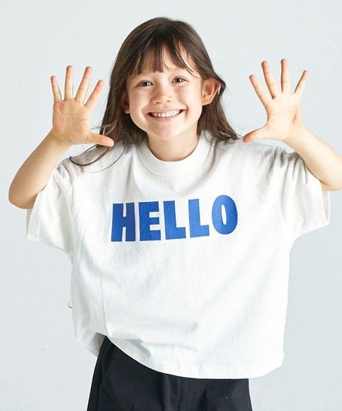 FOV(フォブ)の「フォブ HELLO Tシャツ(Tシャツ/カットソー・キッズ・ブルー/ブラック/ホワイト・S/L/XL/M)」の2枚目の写真