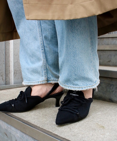 MAISON MAVERICK PRESENTS】Knit Lace-Up Heel Sneakers