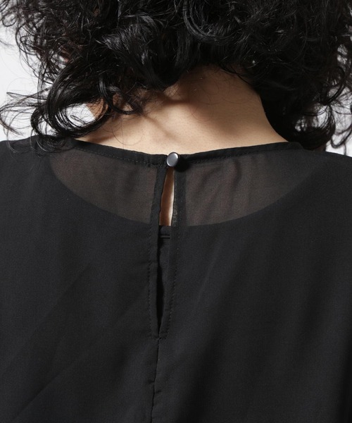 AULA（アウラ）の「AULA/アウラ/ARM KNIT SHEER TOP（Tシャツ/カットソー・レディース・グレー/ブラック・F）」の8枚目の写真