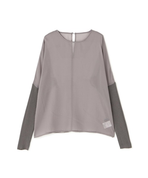 AULA（アウラ）の「AULA/アウラ/ARM KNIT SHEER TOP（Tシャツ/カットソー・レディース・グレー/ブラック・F）」の14枚目の写真