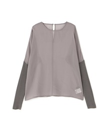 AULA（アウラ）の「【AULA】アシンメトリーショルダーメッシュトップス 