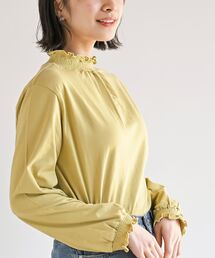 シャーリングギャザーカットソー
