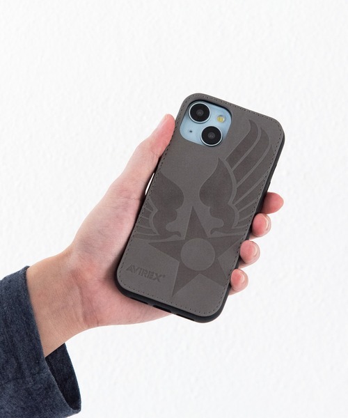 AVIREX（アヴィレックス）の「iPhone15 iPhone14 iPhone13 アヴィレックス [レザー調スタンドケース]（スマホケース/カバー・メンズ・グレー/ブラック/カーキ・iPhone 15）」の16枚目の写真