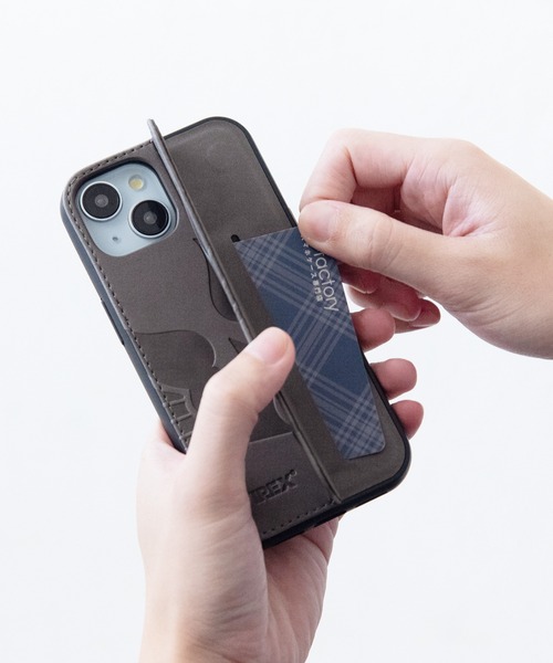 AVIREX（アヴィレックス）の「iPhone15 iPhone14 iPhone13 アヴィレックス [レザー調スタンドケース]（スマホケース/カバー・メンズ・グレー/ブラック/カーキ・iPhone 15）」の17枚目の写真