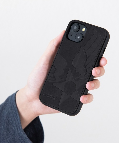 AVIREX（アヴィレックス）の「iPhone15 iPhone14 iPhone13 アヴィレックス [レザー調スタンドケース]（スマホケース/カバー・メンズ・グレー/ブラック/カーキ・iPhone 15）」の12枚目の写真