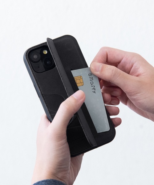 AVIREX（アヴィレックス）の「iPhone15 iPhone14 iPhone13 アヴィレックス [レザー調スタンドケース]（スマホケース/カバー・メンズ・グレー/ブラック/カーキ・iPhone 15）」の13枚目の写真