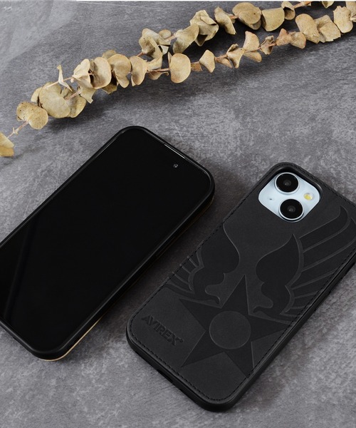 AVIREX（アヴィレックス）の「iPhone15 iPhone14 iPhone13 アヴィレックス [レザー調スタンドケース]（スマホケース/カバー・メンズ・グレー/ブラック/カーキ・iPhone 15）」の11枚目の写真