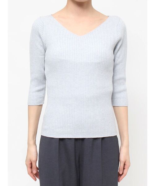 LAGUNAMOON(ラグナムーン)の「シルクブレンド2WAYニットプルオーバー(ニット/セーター・レディース・ベージュ/ライトブルー/ブラック/アイボリー・FREE)」の7枚目の写真