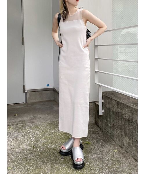 MURUA（ムルーア）の「シアーテレコワンピース（ワンピース・レディース・ホワイト/ブラック/ブルー・FREE）」の2枚目の写真