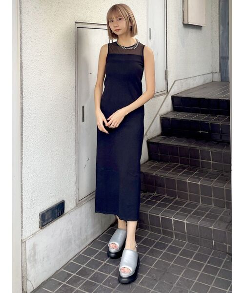 MURUA（ムルーア）の「シアーテレコワンピース（ワンピース・レディース・ホワイト/ブラック/ブルー・FREE）」の19枚目の写真