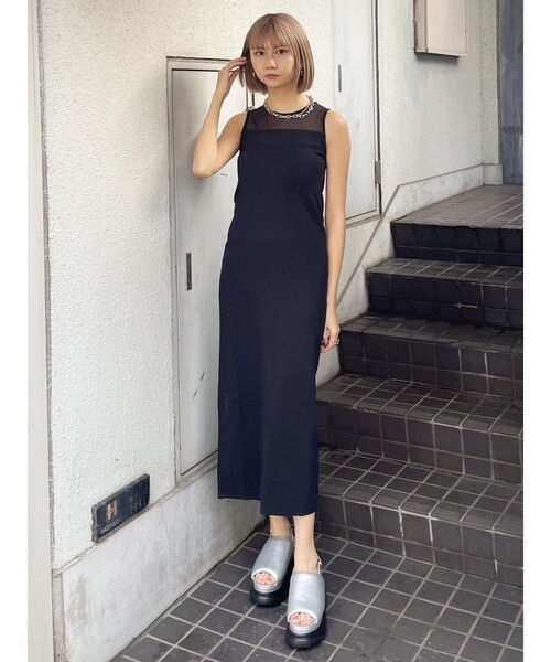 MURUA（ムルーア）の「シアーテレコワンピース（ワンピース・レディース・ホワイト/ブラック/ブルー・FREE）」の20枚目の写真