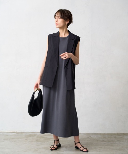 BARNYARDSTORM（バンヤードストーム）の「BARNYARDSTORM / リネンストレッチジレ（ベスト・レディース・グレー/ブラック・0/1）」の5枚目の写真