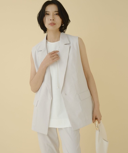 BARNYARDSTORM（バンヤードストーム）の「BARNYARDSTORM / リネンストレッチジレ（ベスト・レディース・グレー/ブラック・0/1）」の6枚目の写真