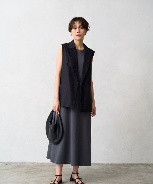 BARNYARDSTORM（バンヤードストーム）の「BARNYARDSTORM / リネンストレッチジレ（ベスト・レディース・グレー/ブラック・0/1）」の4枚目の写真