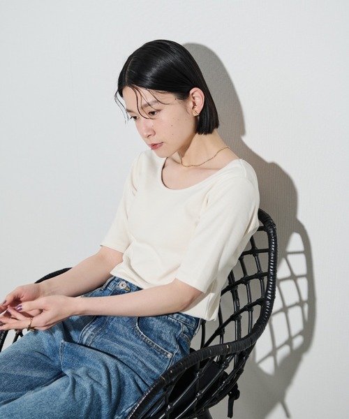 Shelly island（シェリーアイランド）の「カップ付きバックオープンTシャツ（Tシャツ/カットソー・レディース・ブラック/ホワイト/ピンク・FREE）」の10枚目の写真