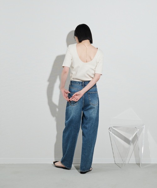 Shelly island（シェリーアイランド）の「カップ付きバックオープンTシャツ（Tシャツ/カットソー・レディース・ブラック/ホワイト/ピンク・FREE）」の14枚目の写真