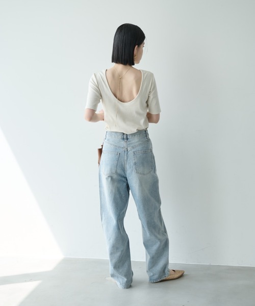 Shelly island（シェリーアイランド）の「カップ付きバックオープンTシャツ（Tシャツ/カットソー・レディース・ブラック/ホワイト/ピンク・FREE）」の22枚目の写真