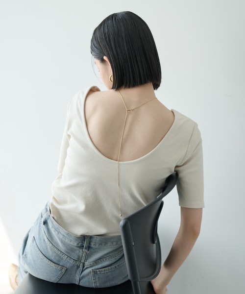tシャツ バックオープンレースTee レディース セール】バックオープンレースT（Tシャツ/カットソー）｜Chico