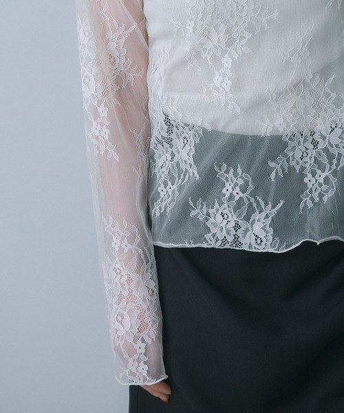 HEYUMM（ヘユム）の「レースシアートップ（その他トップス・レディース・ネイビー/ブラック/オフホワイト・ONE）」の8枚目の写真