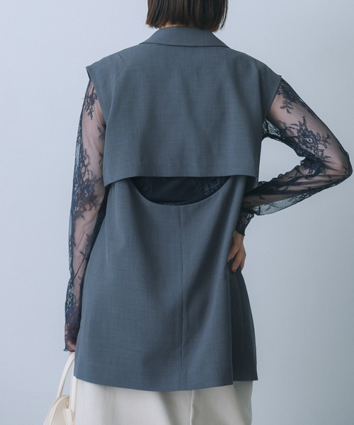 HEYUMM（ヘユム）の「レースシアートップ（その他トップス・レディース・ネイビー/ブラック/オフホワイト・ONE）」の15枚目の写真