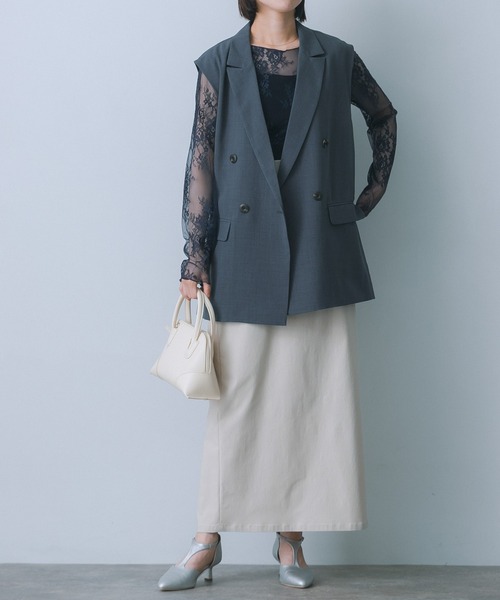 HEYUMM（ヘユム）の「レースシアートップ（その他トップス・レディース・ネイビー/ブラック/オフホワイト・ONE）」の16枚目の写真