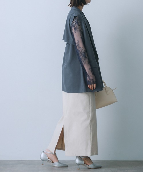 HEYUMM（ヘユム）の「レースシアートップ（その他トップス・レディース・ネイビー/ブラック/オフホワイト・ONE）」の17枚目の写真