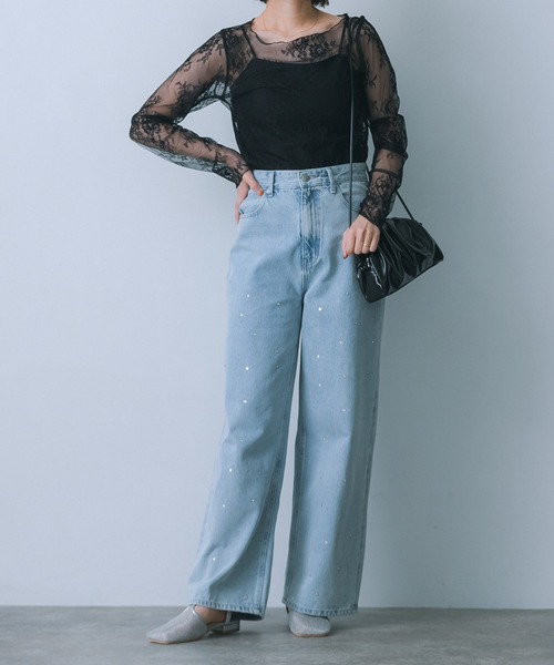 HEYUMM（ヘユム）の「レースシアートップ（その他トップス・レディース・ネイビー/ブラック/オフホワイト・ONE）」の20枚目の写真