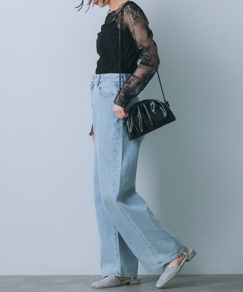 HEYUMM（ヘユム）の「レースシアートップ（その他トップス・レディース・ネイビー/ブラック/オフホワイト・ONE）」の21枚目の写真