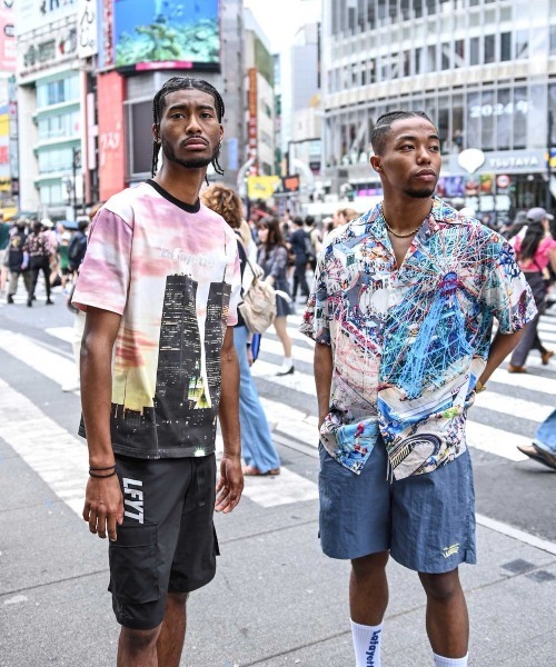 【ta様】Lafayette ラファイエット 総柄 絵画風 革命 開襟シャツXL SHELLTER ONLINE SHOPはLFYT by Lafayette （エルエフワイティー