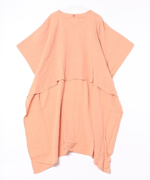 チャイハネ（チャイハネ）の「【チャイハネ】ダブルガーゼコットンハイローヘムワンピース（ワンピース・レディース・ホワイト/ネイビー/マスタード/ピンク/ブラック・FREE）」の15枚目の写真