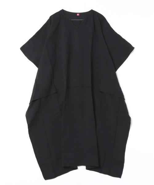 チャイハネ（チャイハネ）の「【チャイハネ】ダブルガーゼコットンハイローヘムワンピース（ワンピース・レディース・ホワイト/ネイビー/マスタード/ピンク/ブラック・FREE）」の20枚目の写真