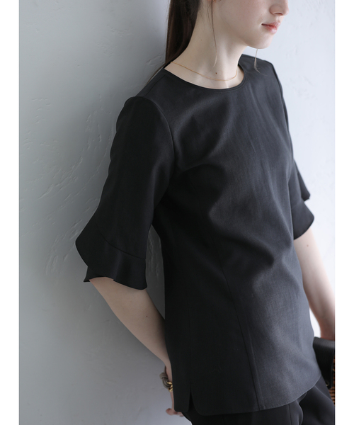 La TOTALITE（ラトータリテ）の「フリルスリーブブラウス（シャツ/ブラウス・レディース・ホワイト/ベージュ/ブラック・FREE）」の11枚目の写真