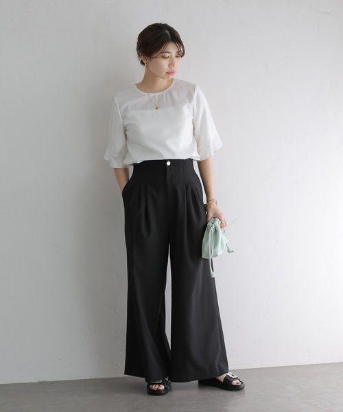 La TOTALITE（ラトータリテ）の「フリルスリーブブラウス（シャツ/ブラウス・レディース・ホワイト/ベージュ/ブラック・FREE）」の12枚目の写真