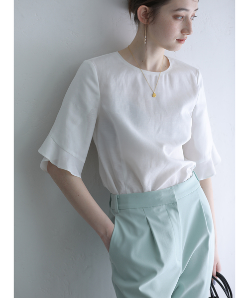 La TOTALITE（ラトータリテ）の「フリルスリーブブラウス（シャツ/ブラウス・レディース・ホワイト/ベージュ/ブラック・FREE）」の17枚目の写真