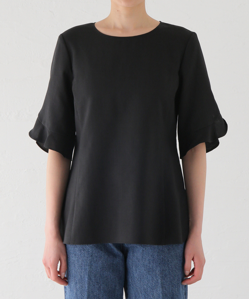 La TOTALITE（ラトータリテ）の「フリルスリーブブラウス（シャツ/ブラウス・レディース・ホワイト/ベージュ/ブラック・FREE）」の21枚目の写真