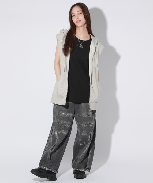 Anui（アニュイ）の「【UNISEX】AnuiロゴノースリーブTシャツ（Tシャツ/カットソー・レディース・ブラック/オフホワイト・MEDIUM）」の13枚目の写真