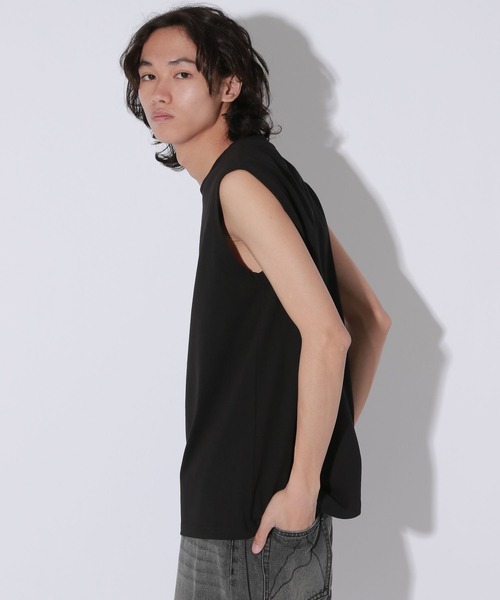 Anui（アニュイ）の「【UNISEX】AnuiロゴノースリーブTシャツ（Tシャツ/カットソー・レディース・ブラック/オフホワイト・MEDIUM）」の3枚目の写真