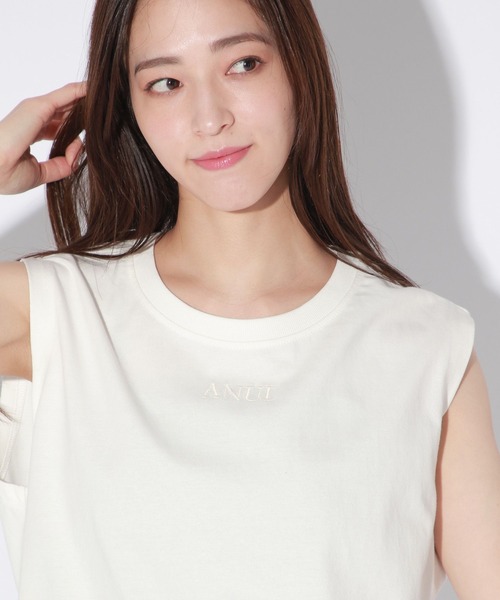 Anui（アニュイ）の「【UNISEX】AnuiロゴノースリーブTシャツ（Tシャツ/カットソー・レディース・ブラック/オフホワイト・MEDIUM）」の8枚目の写真
