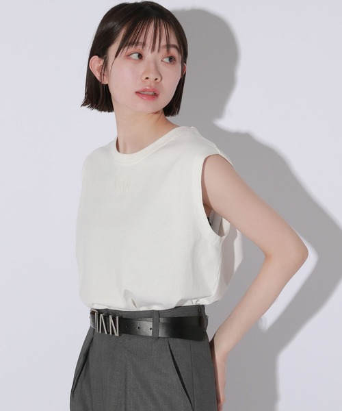 Anui（アニュイ）の「【UNISEX】AnuiロゴノースリーブTシャツ（Tシャツ/カットソー・レディース・ブラック/オフホワイト・MEDIUM）」の4枚目の写真