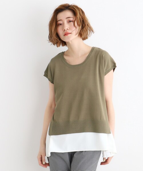 grove（グローブ）の「◆ニット×シャツレイヤードSET（その他トップス・レディース・ホワイト系5/ネイビー/ダークオリーブ・02/03/01）」の3枚目の写真