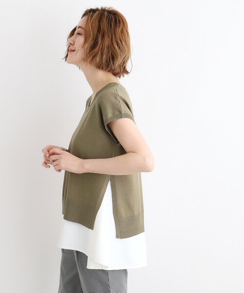 grove（グローブ）の「◆ニット×シャツレイヤードSET（その他トップス・レディース・ホワイト系5/ネイビー/ダークオリーブ・02/03/01）」の6枚目の写真