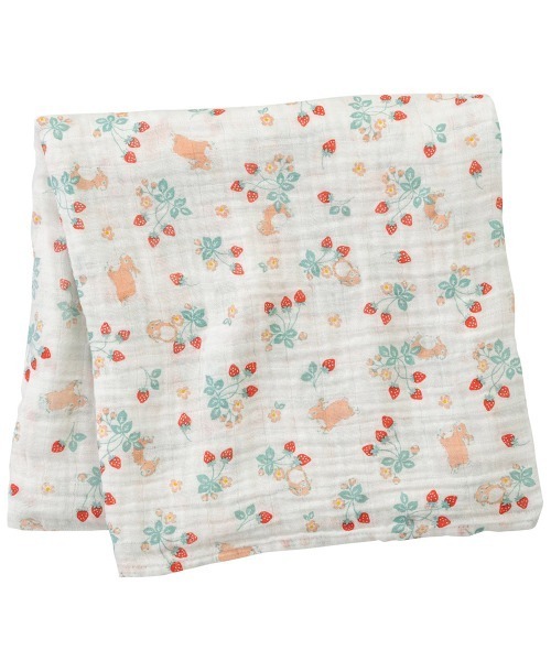 combimini（コンビミニ）の「モスリンコットンケット（おくるみ・キッズ・ライトベージュ/ラベンダー/ブルー/レッド・F）」の4枚目の写真